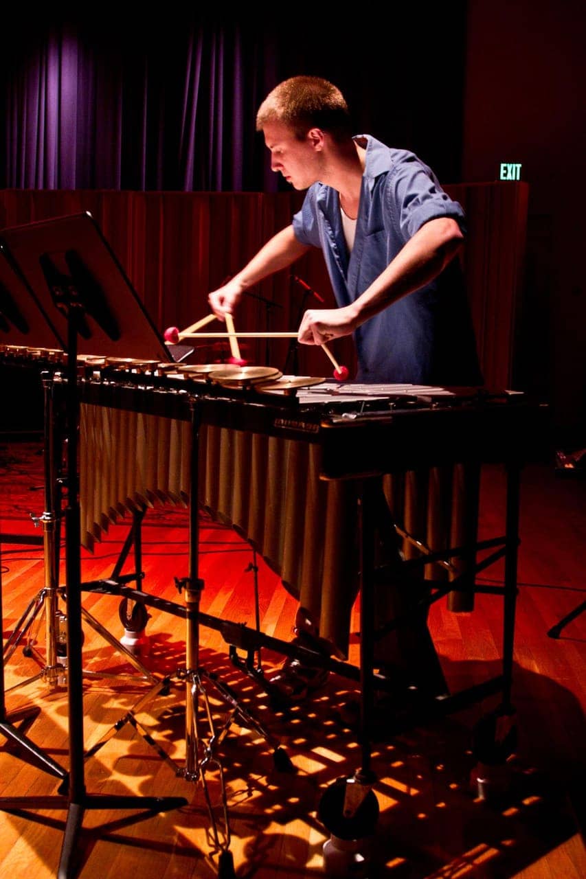Musician with frame drum