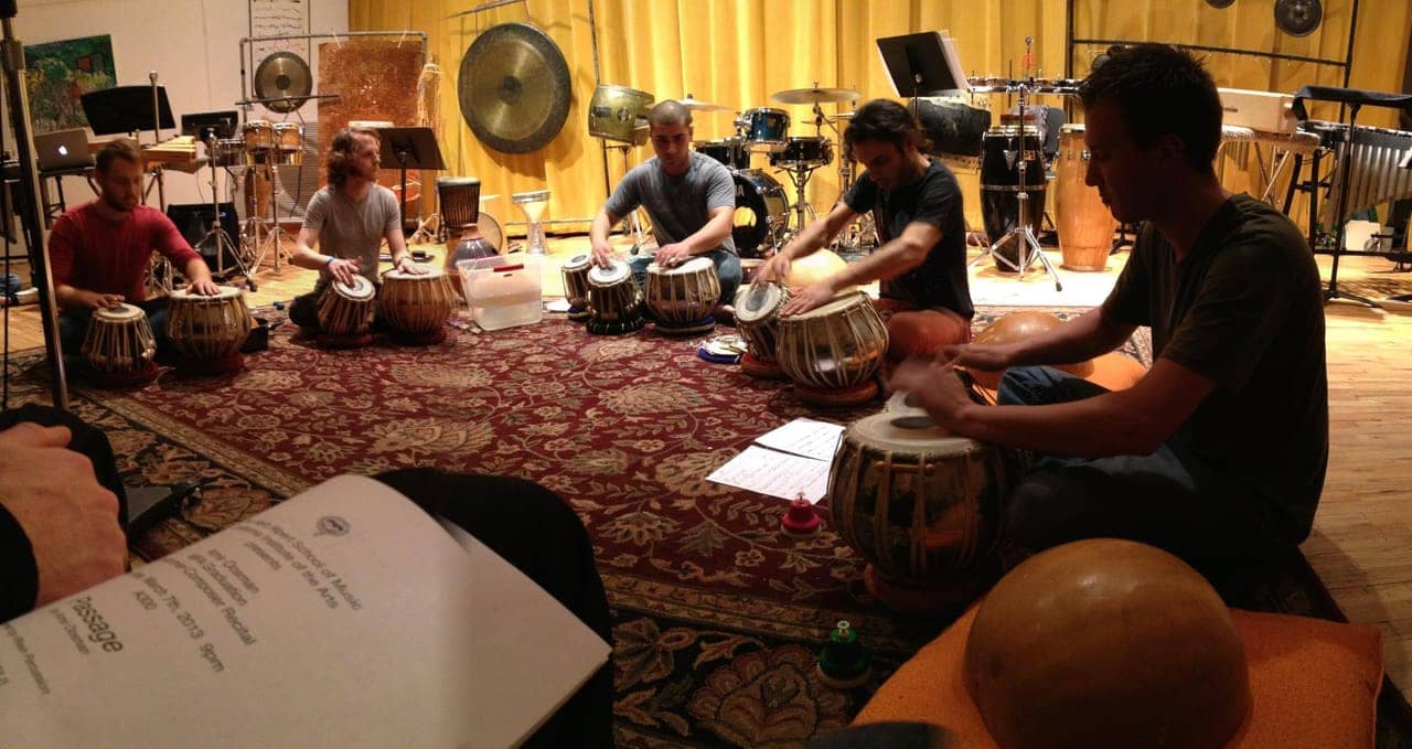 Large ensemble on stage
